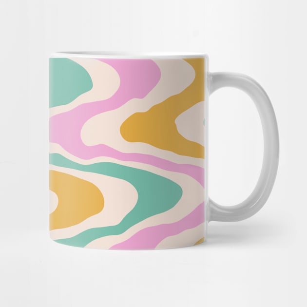 Abstract Contemporary  Retro 70s Colorful Wavy Shapes by Trippycollage